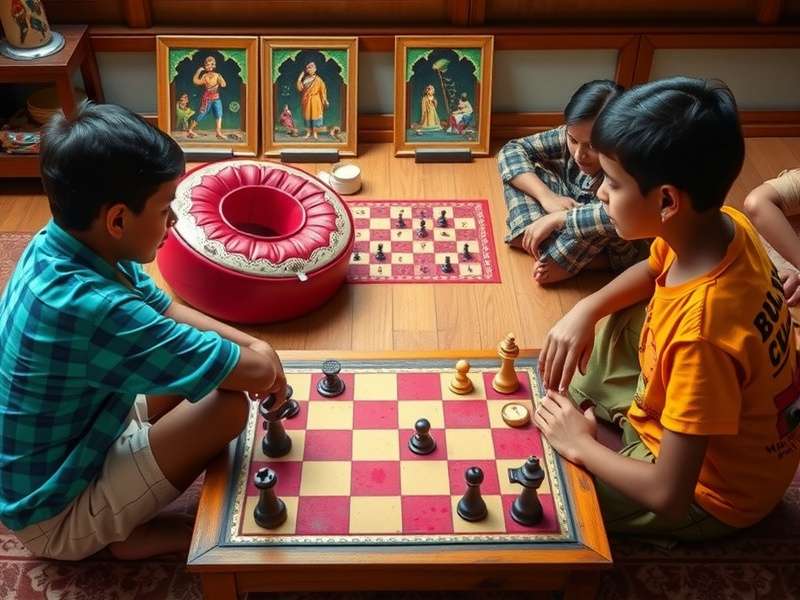 Checkers board setup for kids