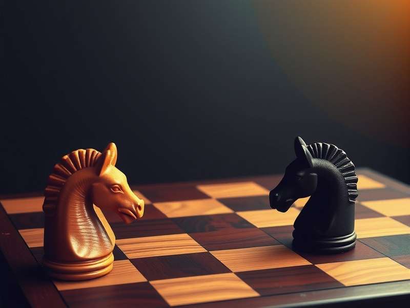 A strategic checkers board setup highlighting a potential double jump sequence