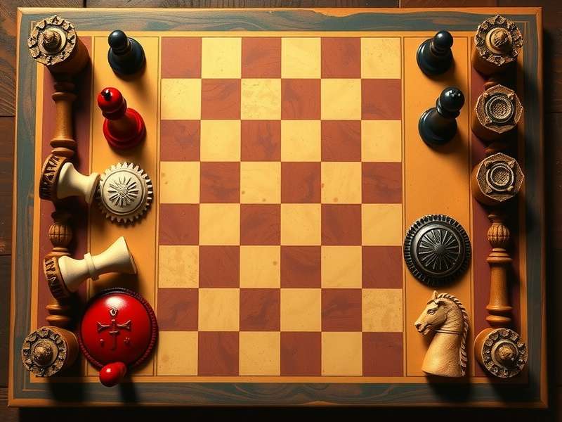 Two people playing competitive online checkers game on laptop