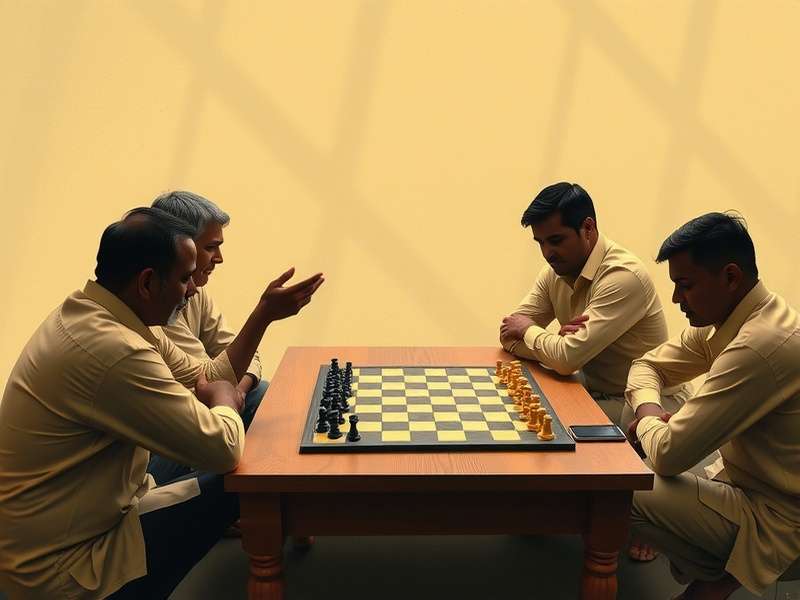 Professional checkers game board with pieces in mid-play