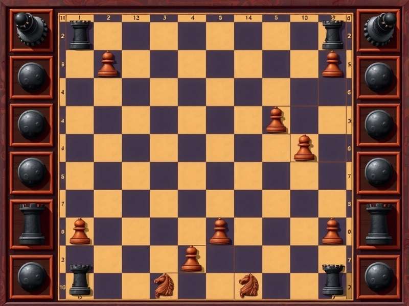 Advanced checkers game position showing strategic moves on a digital board