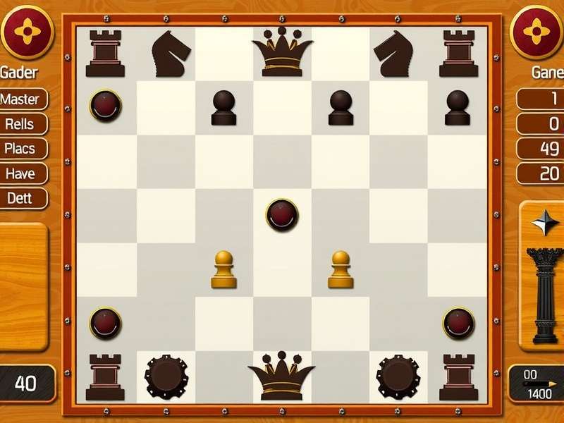 A tense competitive checkers tournament match between two players