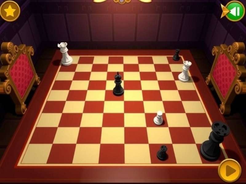 Competitive checkers game board with pieces in mid-play