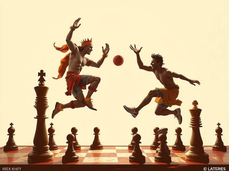 Diagram showing a basic checker jump over an opponent's piece