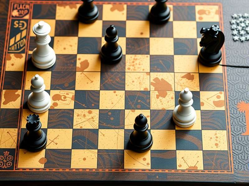 Beginner playing checkers with detailed board setup