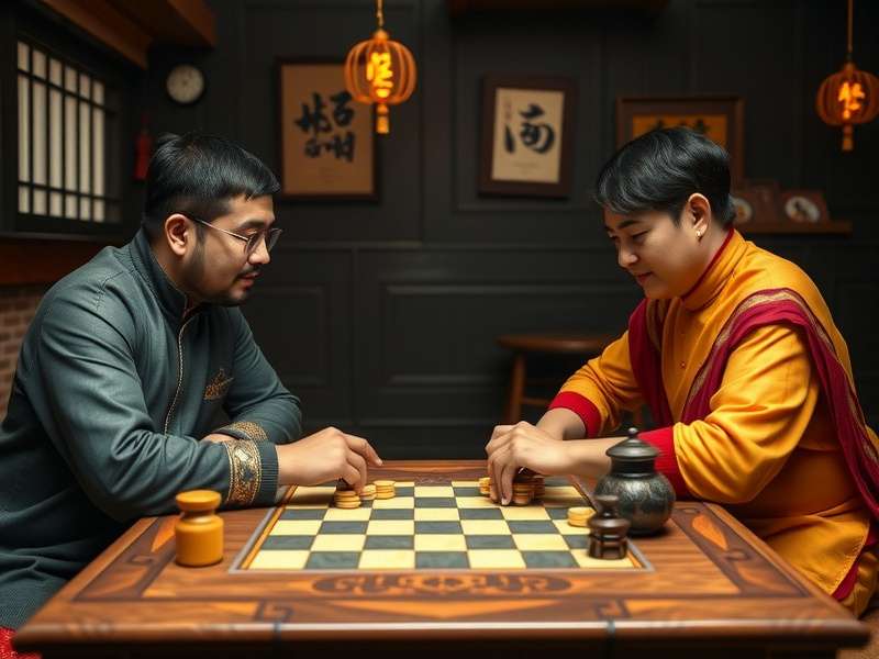 Example of a popular Chinese Checkers meme showing a chaotic board state