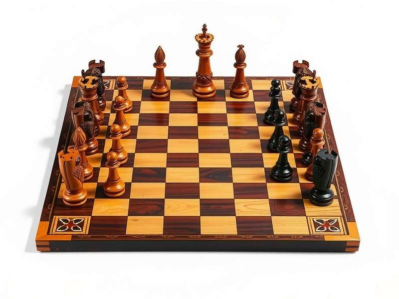 A classic wooden checkers board set up in a park in Charlotte, North Carolina