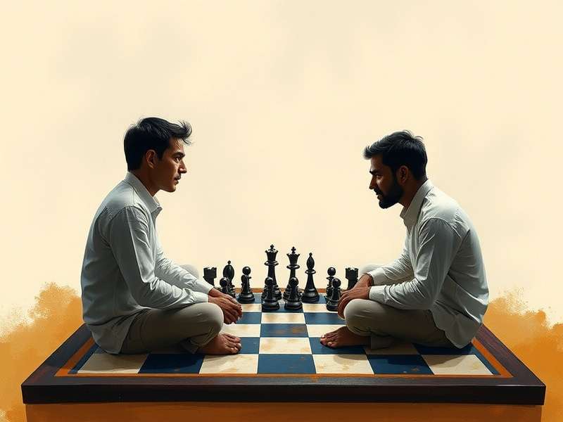 A close-up of a professional checkers board with pieces in mid-game, highlighting strategic positions