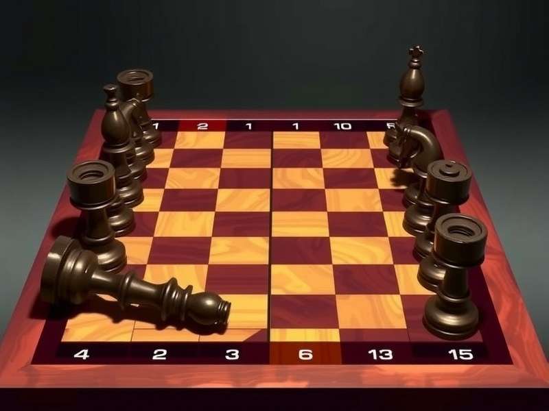 Checkers board with red and black pieces