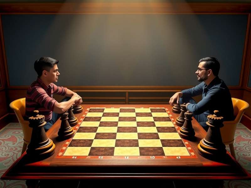 Close-up of a checkers game on a digital tablet with wooden pieces