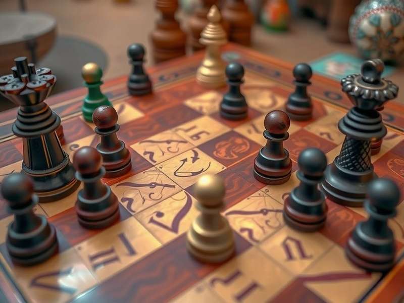 Professional checkers game board setup with pieces in starting position