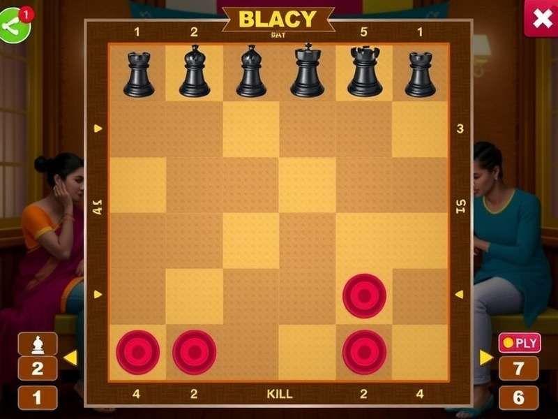 Expert checkers strategy board with highlighted moves