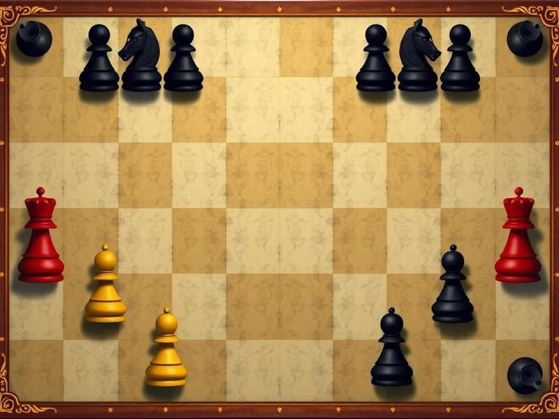 Checkers strategy board with pieces in mid-game position