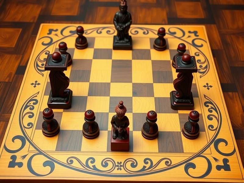 Chinese Checkers board with colorful marbles arranged in star pattern