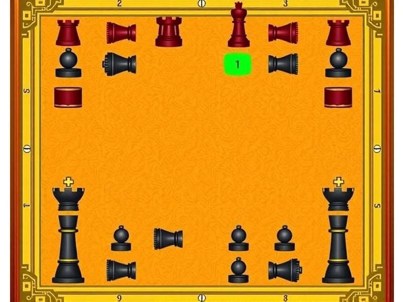 Checkers board game setup with pieces