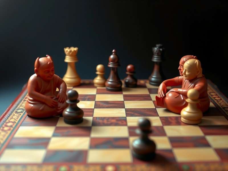 Professional checkers board with strategic piece positioning