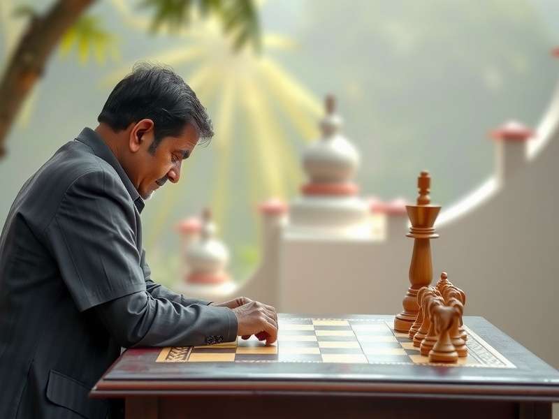 Close-up of a Checkers board with red and black pieces in mid-game strategy