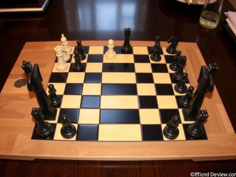 4-Way Checkers board setup with four players' pieces in different colors