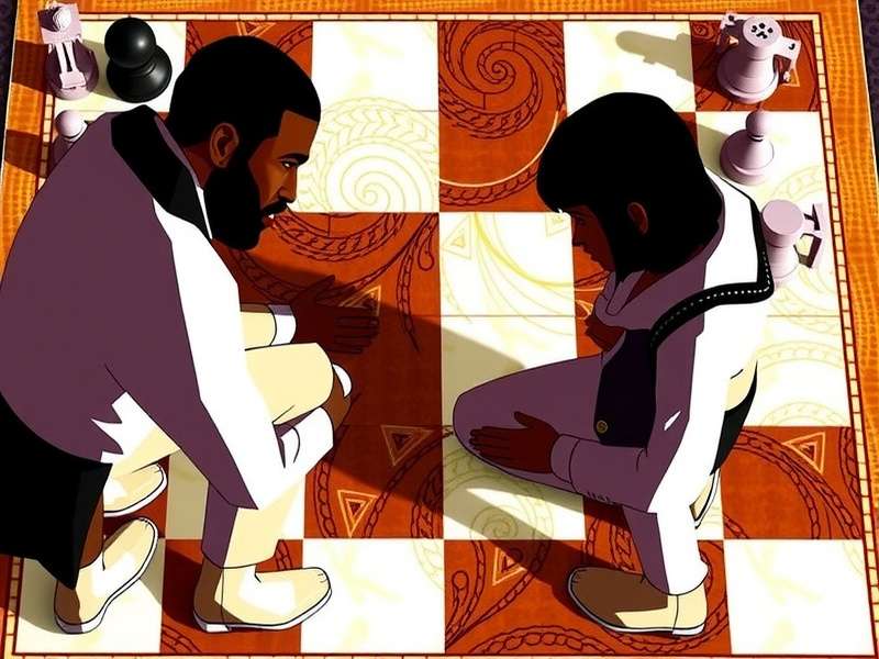 Official Checkers board setup with red and black pieces positioned for standard play