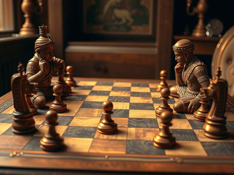 Checkers board with musical notes overlay