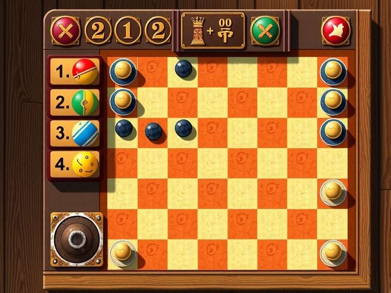 Online Checkers game board with strategic moves highlighted