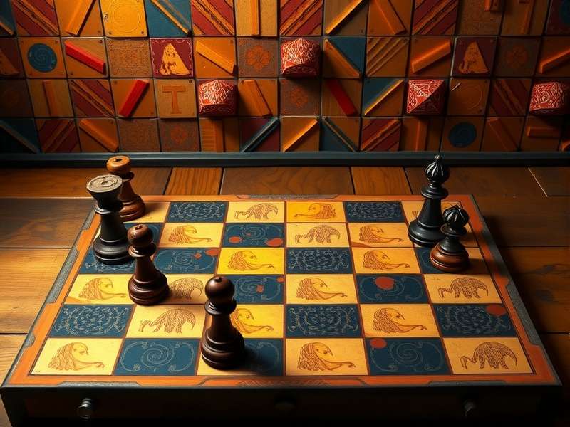 Traditional Tamil Checkers board setup with pieces arranged in four rows