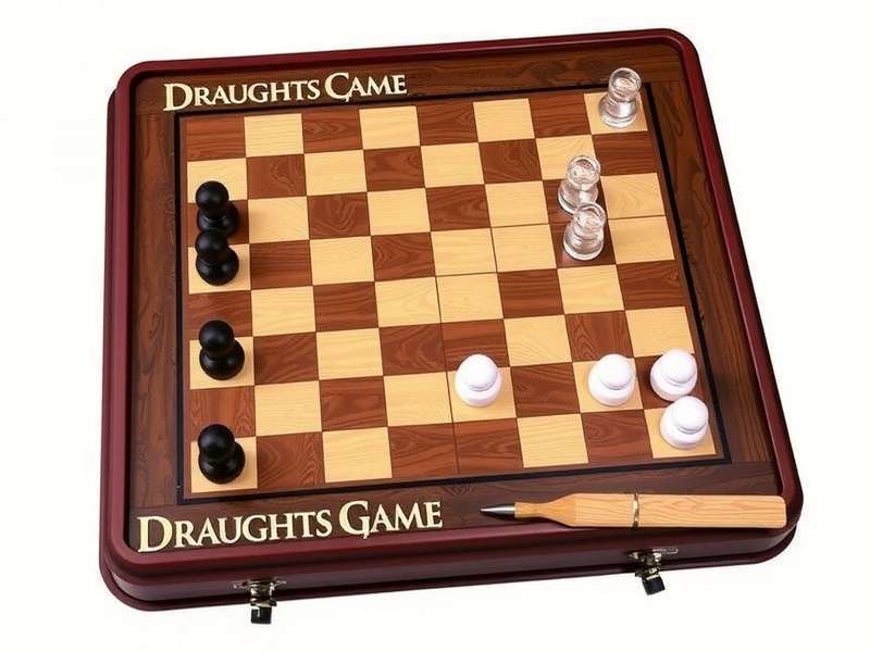 Professional Checkers/Draughts game board with pieces in mid-game position