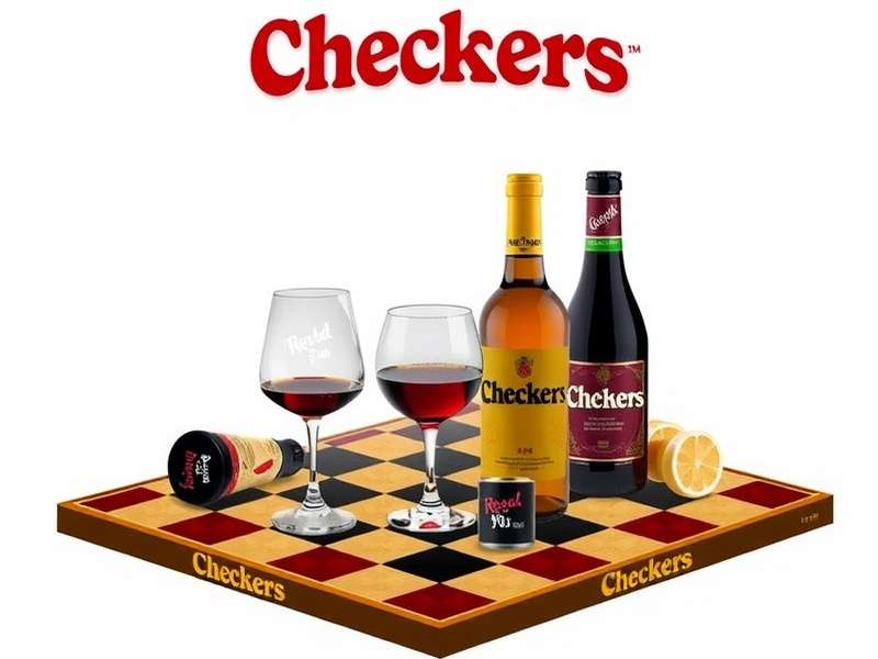 Traditional Checkers board setup with pieces