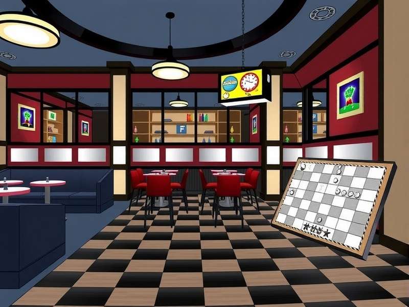 Group of people playing Checkers at a community event in Checkers Restaurant