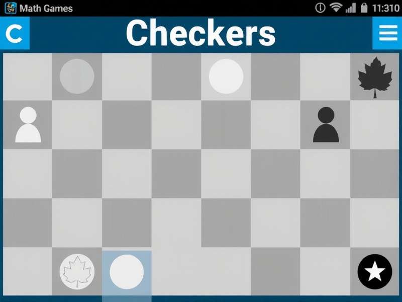 Checkers board with mathematical symbols overlay