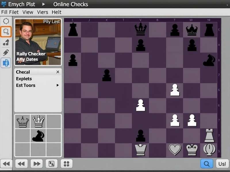 Checkers champion analyzing board position during tournament