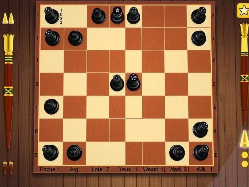 Strategic checkers game board with pieces in mid-play