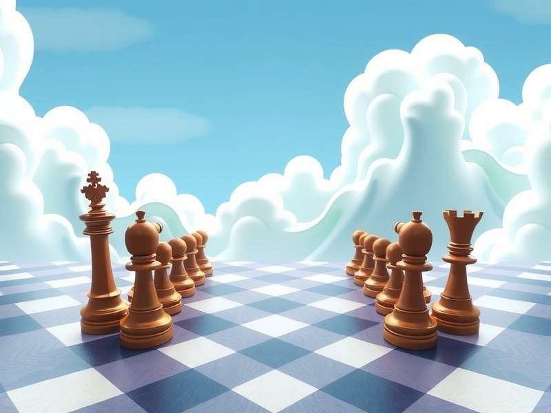 Close-up of checkers pieces on a wooden board during an intense online game