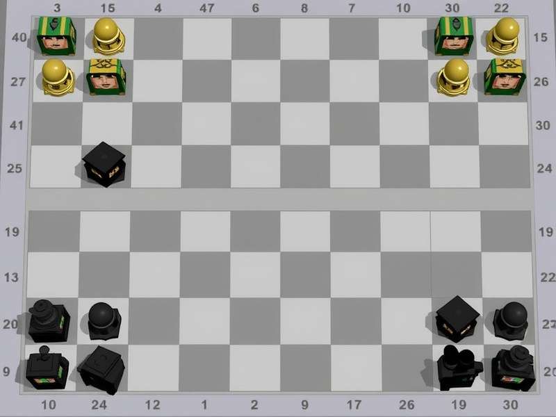 Checkers board game set up for online play