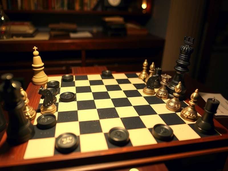 Traditional Indian checkers board with spices and tea beside it