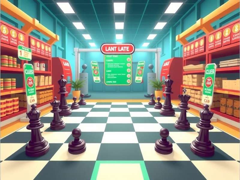 Checkers board game with pieces in mid-play