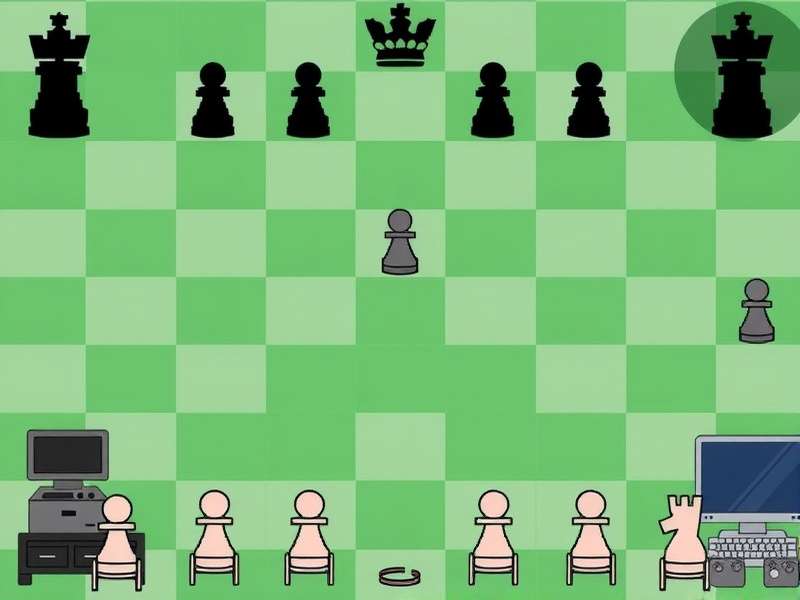 Person playing checkers against computer AI on digital board