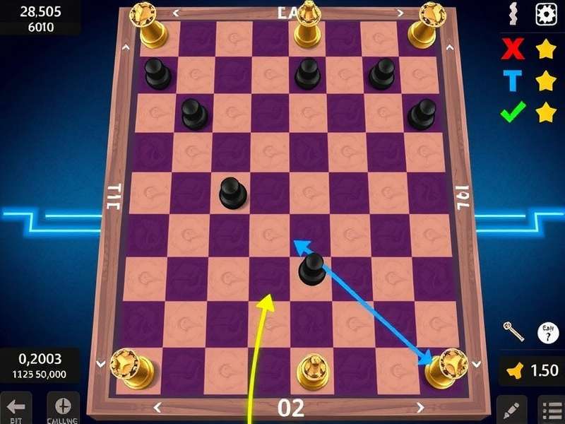Advanced Checkers Strategy Board with move annotations