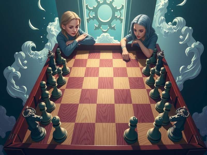 Close-up of a professional checkers game with pieces mid-move