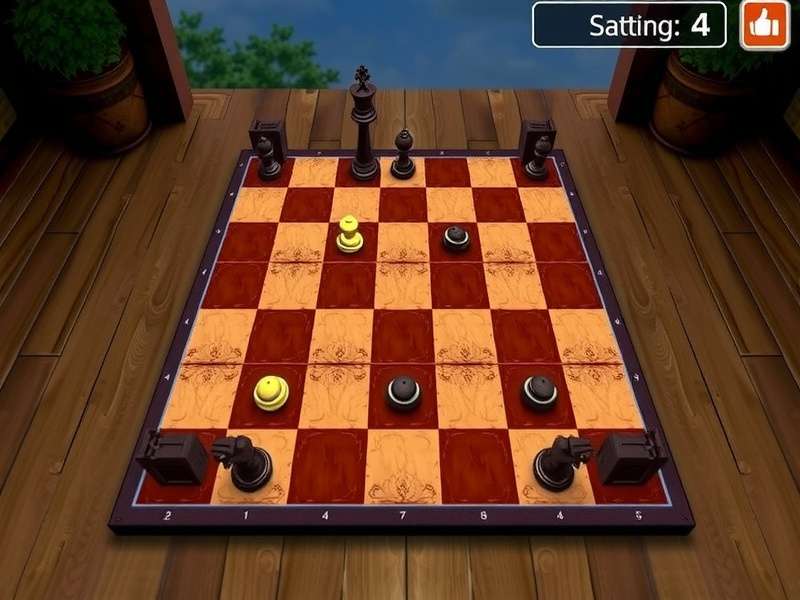 Checkers board with pieces arranged for a two-player online game