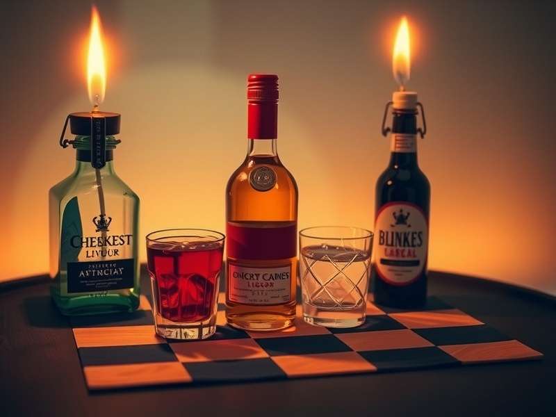 Checkers Liquor Online – spirited checkers board with drinks and friends