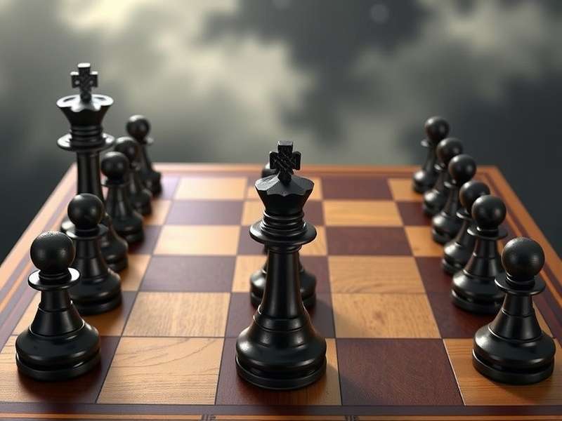 Checkers King piece dominating the board during a championship match in India