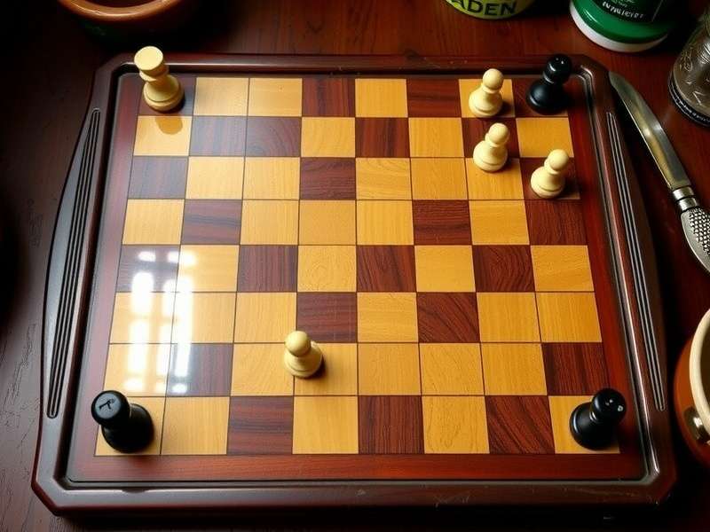 Traditional Indian Checkers (Daam) board setup with red and white pieces arranged for play