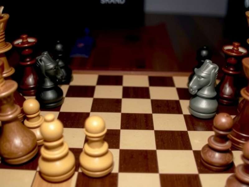 Traditional Tamil checkers board with palm wood pieces arranged for play